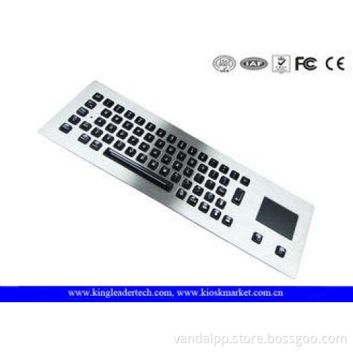 Illuminated Metal Keyboard With Optical Trackball With 65 B